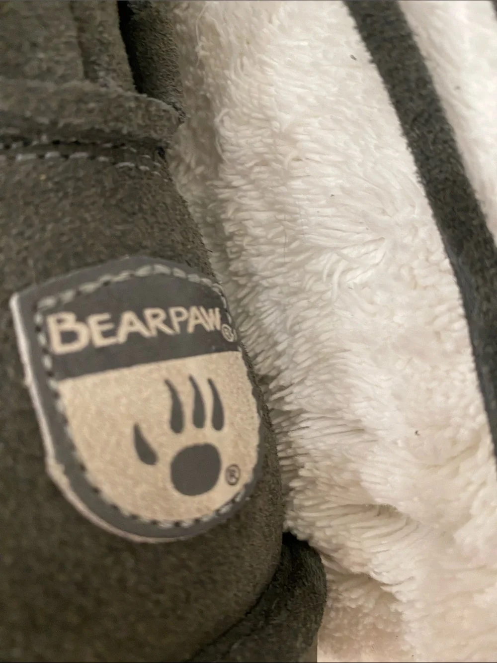 BearPaw Black Suede Shearling Cuff Winter Boots
